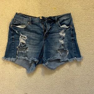 High rise scoop jean shorts